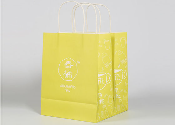 Le papier tordu manipule les sacs à provisions faits sur commande pour l'emballage de cadeau et d'habillement