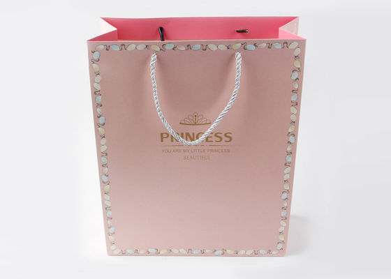 Sacs de cadeau personnalisés par cadeau de luxe, sacs mignons de cadeau de taille moyenne de poignée de pp