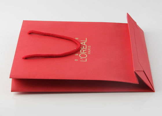 L'emballage de estampillage chaud de cadeau de feuille d'or met en sac les poignées multi de corde de coton de couleur