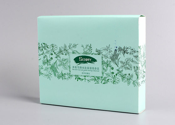 Boîte faite sur commande cosmétique d'emballage de produit, boîtes au détail faites sur commande avec le timbre d'or vert
