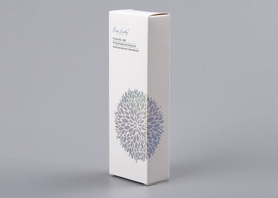 Boîtes blanches d'emballage de papier de conseil en ivoire avec de l'argent chaud de laser et le vernissage mat
