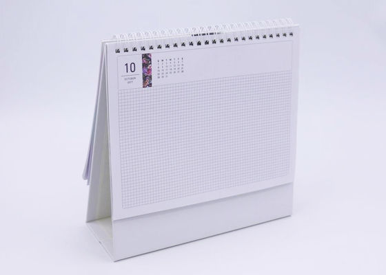 Calendrier de bureau de papier avec la couverture en plastique transparente, calendriers de bureau des affaires 300gsm