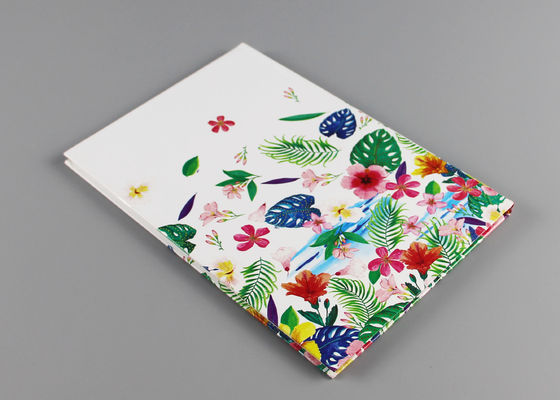Journal rayé par livre à couverture dure UV de tache beau, carnet A4 cartonné fleuri