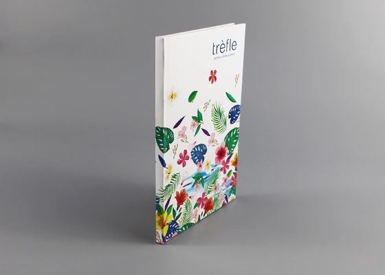 Journal rayé par livre à couverture dure UV de tache beau, carnet A4 cartonné fleuri