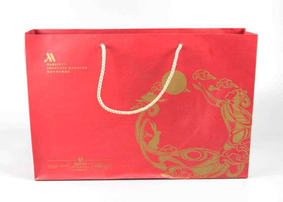 Impression multi de Pantone CMYK de sacs à provisions de cadeau de couleur avec des poignées de corde de pp