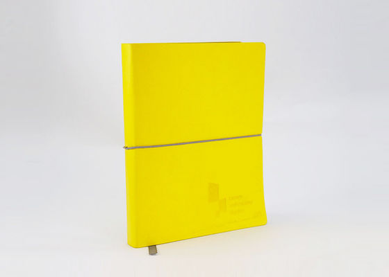 Papier excentré de carnet de papier jaune citron élastique de couverture pour la note d'affaires